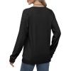 imageSaloogoe Sweatshirts for Women Crewneck Cable Knit Sleeve Sweaters Lightweight Fashion 2024Cblack