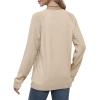 imageSaloogoe Sweatshirts for Women Crewneck Cable Knit Sleeve Sweaters Lightweight Fashion 2024Dkhaki