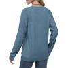 imageSaloogoe Sweatshirts for Women Crewneck Cable Knit Sleeve Sweaters Lightweight Fashion 2024Fblue