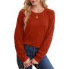 imageSaloogoe Sweatshirts for Women Crewneck Cable Knit Sleeve Sweaters Lightweight Fashion 2024Fred