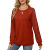 imageSaloogoe Sweatshirts for Women Crewneck Cable Knit Sleeve Sweaters Lightweight Fashion 2024Fred