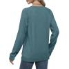 imageSaloogoe Sweatshirts for Women Crewneck Cable Knit Sleeve Sweaters Lightweight Fashion 2024Jblue Green