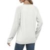 imageSaloogoe Sweatshirts for Women Crewneck Cable Knit Sleeve Sweaters Lightweight Fashion 2024Jwhite