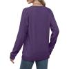 imageSaloogoe Sweatshirts for Women Crewneck Cable Knit Sleeve Sweaters Lightweight Fashion 2024Kgrape Purple