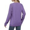 imageSaloogoe Sweatshirts for Women Crewneck Cable Knit Sleeve Sweaters Lightweight Fashion 2024Klavender
