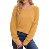imageSaloogoe Sweatshirts for Women Crewneck Cable Knit Sleeve Sweaters Lightweight Fashion 2024Kpumpkin Yellow
