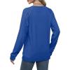 imageSaloogoe Sweatshirts for Women Crewneck Cable Knit Sleeve Sweaters Lightweight Fashion 2024Kroyal Blue