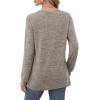 imageSaloogoe Long Sleeve Shirts for Women Dressy Casual Tops Pleated Front Lightweight SweatersClassic Khaki