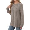 imageSaloogoe Long Sleeve Shirts for Women Dressy Casual Tops Pleated Front Lightweight SweatersClassic Khaki