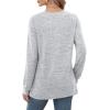 imageSaloogoe Long Sleeve Shirts for Women Dressy Casual Tops Pleated Front Lightweight SweatersLight Grey
