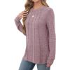 imageSaloogoe Long Sleeve Shirts for Women Dressy Casual Tops Pleated Front Lightweight SweatersMauve
