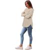 imageSaloogoe Long Sleeve Shirts for Women Tunic Tops for Women Loose Fit Dressy Crew Neck Pullover Basic Sweaters for Women 2024Apricot