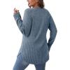 imageSaloogoe Long Sleeve Shirts for Women Tunic Tops for Women Loose Fit Dressy Crew Neck Pullover Basic Sweaters for Women 2024Blue