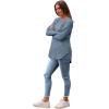 imageSaloogoe Long Sleeve Shirts for Women Tunic Tops for Women Loose Fit Dressy Crew Neck Pullover Basic Sweaters for Women 2024Blue