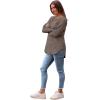 imageSaloogoe Long Sleeve Shirts for Women Tunic Tops for Women Loose Fit Dressy Crew Neck Pullover Basic Sweaters for Women 2024Brown