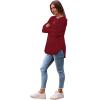 imageSaloogoe Long Sleeve Shirts for Women Tunic Tops for Women Loose Fit Dressy Crew Neck Pullover Basic Sweaters for Women 2024Burgundy Red