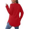 imageSaloogoe Long Sleeve Shirts for Women Tunic Tops for Women Loose Fit Dressy Crew Neck Pullover Basic Sweaters for Women 2024Christmas Red
