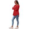 imageSaloogoe Long Sleeve Shirts for Women Tunic Tops for Women Loose Fit Dressy Crew Neck Pullover Basic Sweaters for Women 2024Christmas Red