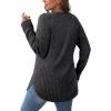 imageSaloogoe Long Sleeve Shirts for Women Tunic Tops for Women Loose Fit Dressy Crew Neck Pullover Basic Sweaters for Women 2024Dark Grey