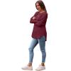 imageSaloogoe Long Sleeve Shirts for Women Tunic Tops for Women Loose Fit Dressy Crew Neck Pullover Basic Sweaters for Women 2024Fuchsia