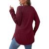 imageSaloogoe Long Sleeve Shirts for Women Tunic Tops for Women Loose Fit Dressy Crew Neck Pullover Basic Sweaters for Women 2024Fuchsia