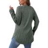 imageSaloogoe Long Sleeve Shirts for Women Tunic Tops for Women Loose Fit Dressy Crew Neck Pullover Basic Sweaters for Women 2024Green