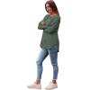 imageSaloogoe Long Sleeve Shirts for Women Tunic Tops for Women Loose Fit Dressy Crew Neck Pullover Basic Sweaters for Women 2024Green
