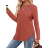 imageSaloogoe Long Sleeve Shirts for Women Tunic Tops for Women Loose Fit Dressy Crew Neck Pullover Basic Sweaters for Women 2024Halloween Pumpkin Orange