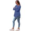 imageSaloogoe Long Sleeve Shirts for Women Tunic Tops for Women Loose Fit Dressy Crew Neck Pullover Basic Sweaters for Women 2024Haze Blue