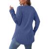 imageSaloogoe Long Sleeve Shirts for Women Tunic Tops for Women Loose Fit Dressy Crew Neck Pullover Basic Sweaters for Women 2024Haze Blue