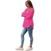 imageSaloogoe Long Sleeve Shirts for Women Tunic Tops for Women Loose Fit Dressy Crew Neck Pullover Basic Sweaters for Women 2024Hot Pink