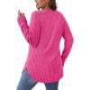 imageSaloogoe Long Sleeve Shirts for Women Tunic Tops for Women Loose Fit Dressy Crew Neck Pullover Basic Sweaters for Women 2024Hot Pink