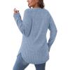 imageSaloogoe Long Sleeve Shirts for Women Tunic Tops for Women Loose Fit Dressy Crew Neck Pullover Basic Sweaters for Women 2024Light Blue
