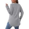 imageSaloogoe Long Sleeve Shirts for Women Tunic Tops for Women Loose Fit Dressy Crew Neck Pullover Basic Sweaters for Women 2024Light Grey