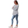 imageSaloogoe Long Sleeve Shirts for Women Tunic Tops for Women Loose Fit Dressy Crew Neck Pullover Basic Sweaters for Women 2024Light Grey