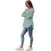 imageSaloogoe Long Sleeve Shirts for Women Tunic Tops for Women Loose Fit Dressy Crew Neck Pullover Basic Sweaters for Women 2024Light Grey Green