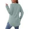 imageSaloogoe Long Sleeve Shirts for Women Tunic Tops for Women Loose Fit Dressy Crew Neck Pullover Basic Sweaters for Women 2024Light Grey Green