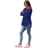 imageSaloogoe Long Sleeve Shirts for Women Tunic Tops for Women Loose Fit Dressy Crew Neck Pullover Basic Sweaters for Women 2024Navy Blue