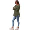 imageSaloogoe Long Sleeve Shirts for Women Tunic Tops for Women Loose Fit Dressy Crew Neck Pullover Basic Sweaters for Women 2024Olive Army Green