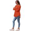 imageSaloogoe Long Sleeve Shirts for Women Tunic Tops for Women Loose Fit Dressy Crew Neck Pullover Basic Sweaters for Women 2024Orange