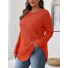 imageSaloogoe Long Sleeve Shirts for Women Tunic Tops for Women Loose Fit Dressy Crew Neck Pullover Basic Sweaters for Women 2024Orange
