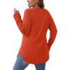 imageSaloogoe Long Sleeve Shirts for Women Tunic Tops for Women Loose Fit Dressy Crew Neck Pullover Basic Sweaters for Women 2024Orange