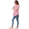imageSaloogoe Long Sleeve Shirts for Women Tunic Tops for Women Loose Fit Dressy Crew Neck Pullover Basic Sweaters for Women 2024Pink