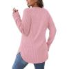 imageSaloogoe Long Sleeve Shirts for Women Tunic Tops for Women Loose Fit Dressy Crew Neck Pullover Basic Sweaters for Women 2024Pink