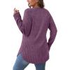 imageSaloogoe Long Sleeve Shirts for Women Tunic Tops for Women Loose Fit Dressy Crew Neck Pullover Basic Sweaters for Women 2024Purple