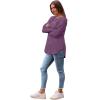 imageSaloogoe Long Sleeve Shirts for Women Tunic Tops for Women Loose Fit Dressy Crew Neck Pullover Basic Sweaters for Women 2024Purple