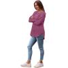 imageSaloogoe Long Sleeve Shirts for Women Tunic Tops for Women Loose Fit Dressy Crew Neck Pullover Basic Sweaters for Women 2024Rose Purple