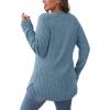 imageSaloogoe Long Sleeve Shirts for Women Tunic Tops for Women Loose Fit Dressy Crew Neck Pullover Basic Sweaters for Women 2024Steelblue