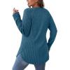 imageSaloogoe Long Sleeve Shirts for Women Tunic Tops for Women Loose Fit Dressy Crew Neck Pullover Basic Sweaters for Women 2024Turquoise Blue