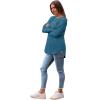 imageSaloogoe Long Sleeve Shirts for Women Tunic Tops for Women Loose Fit Dressy Crew Neck Pullover Basic Sweaters for Women 2024Turquoise Blue
